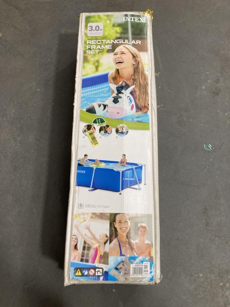 Lot 406  
            Chesterfield SR39 - Collection or Optional Delivery Available 

                
INTEX 3M RECTANGULAR FRAME POOL SET ORIGINAL RRP- £110 (LOCATION: B RACKING)