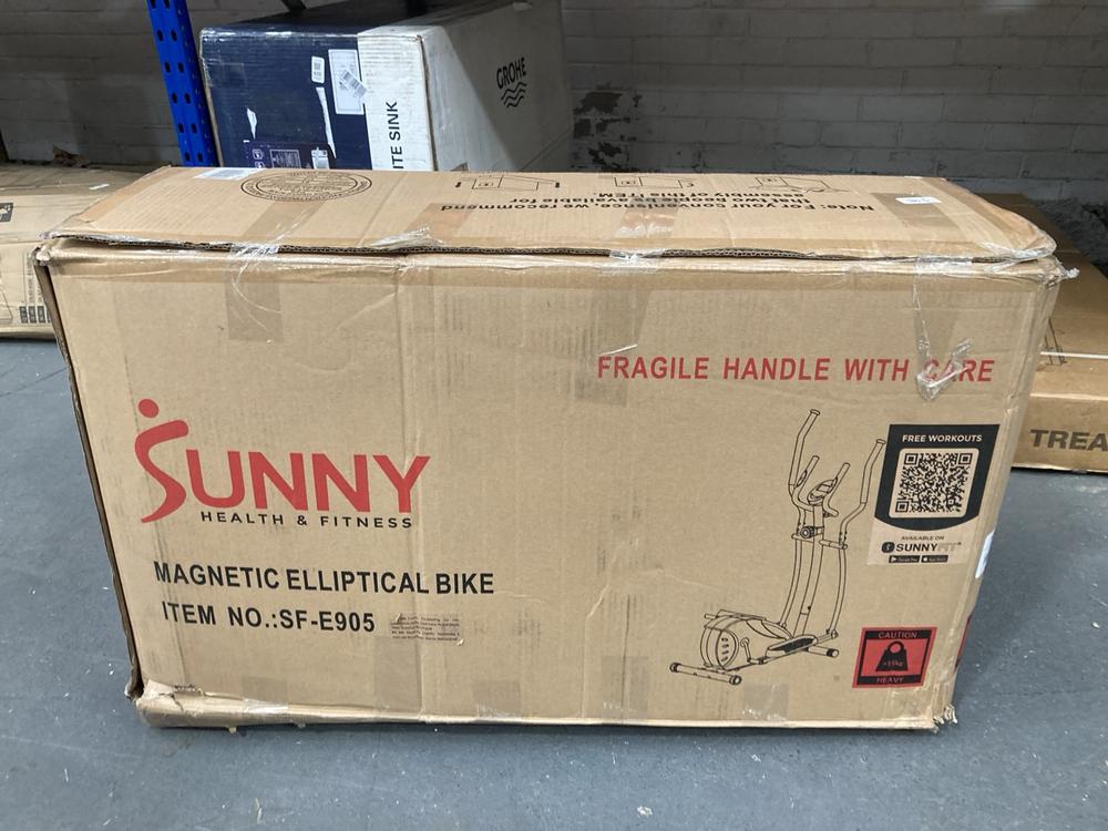 Lot 424  
            Chesterfield SR39 - Collection or Optional Delivery Available 

                
SUNNY FITNESS MAGNETIC ELLIPTICAL BIKE (LOCATION: B RACKING)