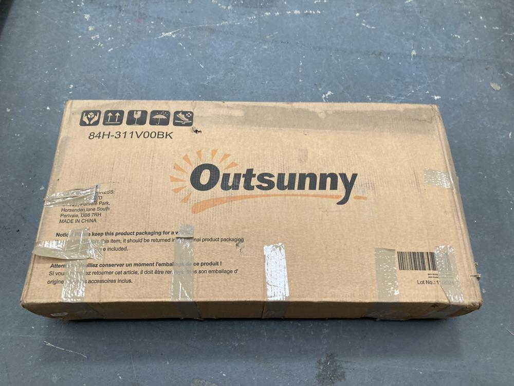 Lot 431  
            Chesterfield SR39 - Collection or Optional Delivery Available 

                
OUTSUNNY 114L STEEL FRAME GARDEN CART TROLLEY IN BLACK (LOCATION: B RACKING)