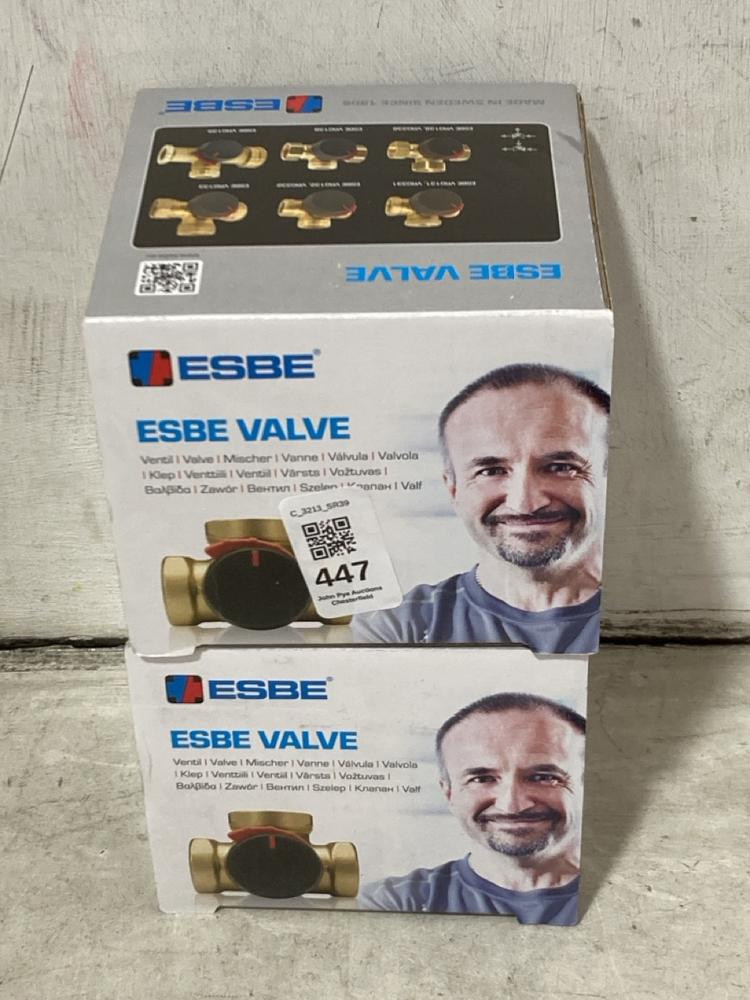 Lot 447  
            Chesterfield SR39 - Collection or Optional Delivery Available 

                
2 X ESBE VALVE MODEL: ESBE VRG132 TOTAL ORIGINAL RRP- £506 (LOCATION: A RACKING)