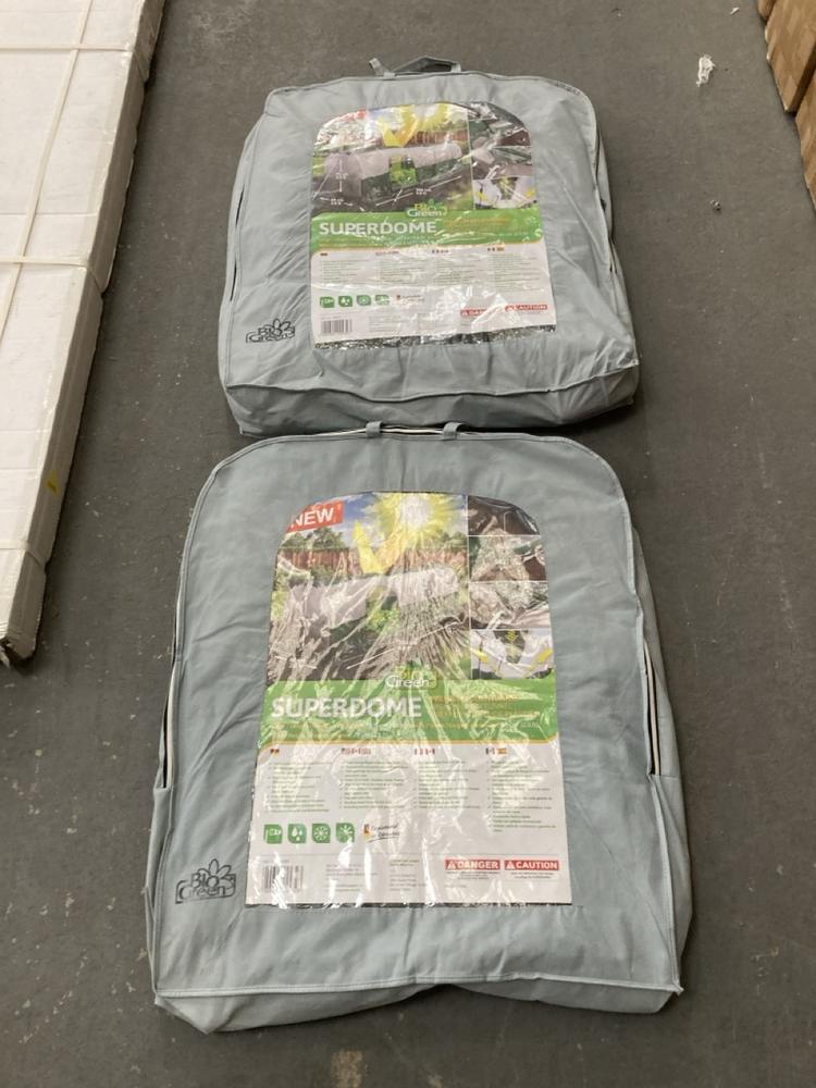 Lot 516  
            Chesterfield SR39 - Collection or Optional Delivery Available 

                
2 X BIO GREEN SUPER DOME POLYTUNNEL (LOCATION: A RACKING)