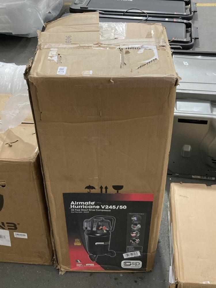Lot 574  
            Chesterfield SR39 - Collection or Optional Delivery Available 

                
SIP AIRMATE HURRICANE V245/50 OIL FREE DIRECT DRIVE COMPRESSOR ORIGINAL RRP- £207...