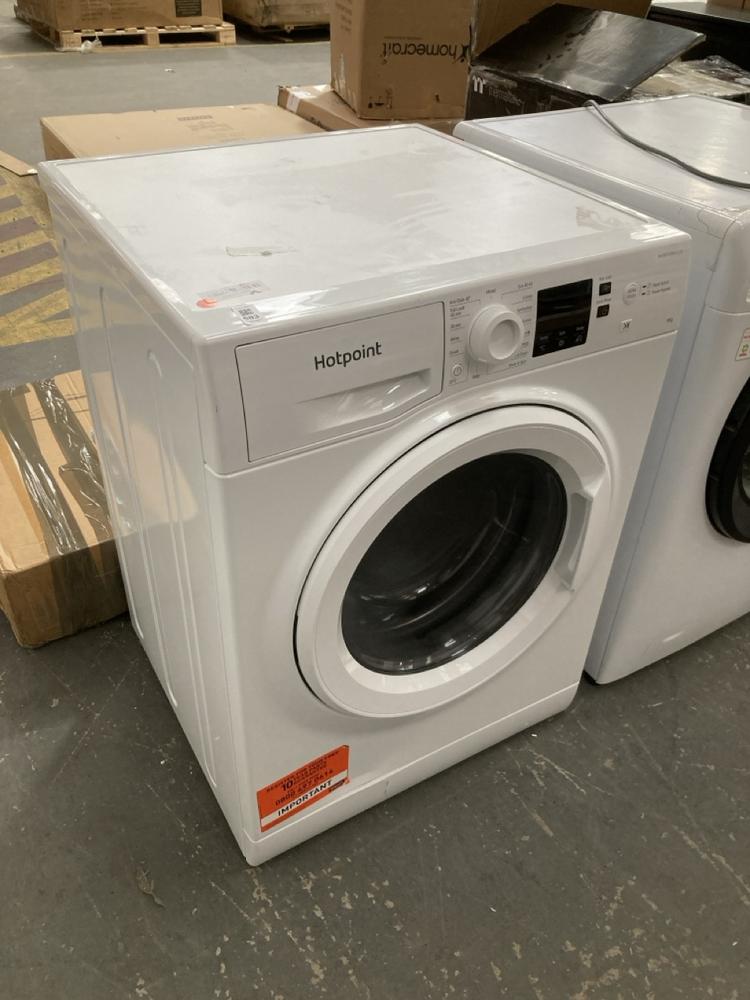 Lot 583  
            Chesterfield SR39 - Collection or Optional Delivery Available 

                
HOTPOINT INVERTERMOTOR 9KG WASHING MACHINE IN WHITE MODEL: NSWR946WKUK ORIGINAL R...
