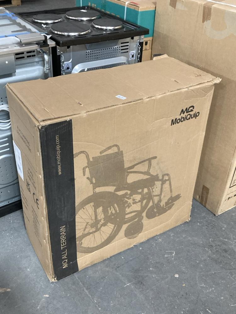 Lot 588  
            Chesterfield SR39 - Collection or Optional Delivery Available 

                
MOBIQUIP ALL TERRAIN WHEELCHAIR IN BLACK ORIGINAL RRP- £269 (LOCATION: A7)