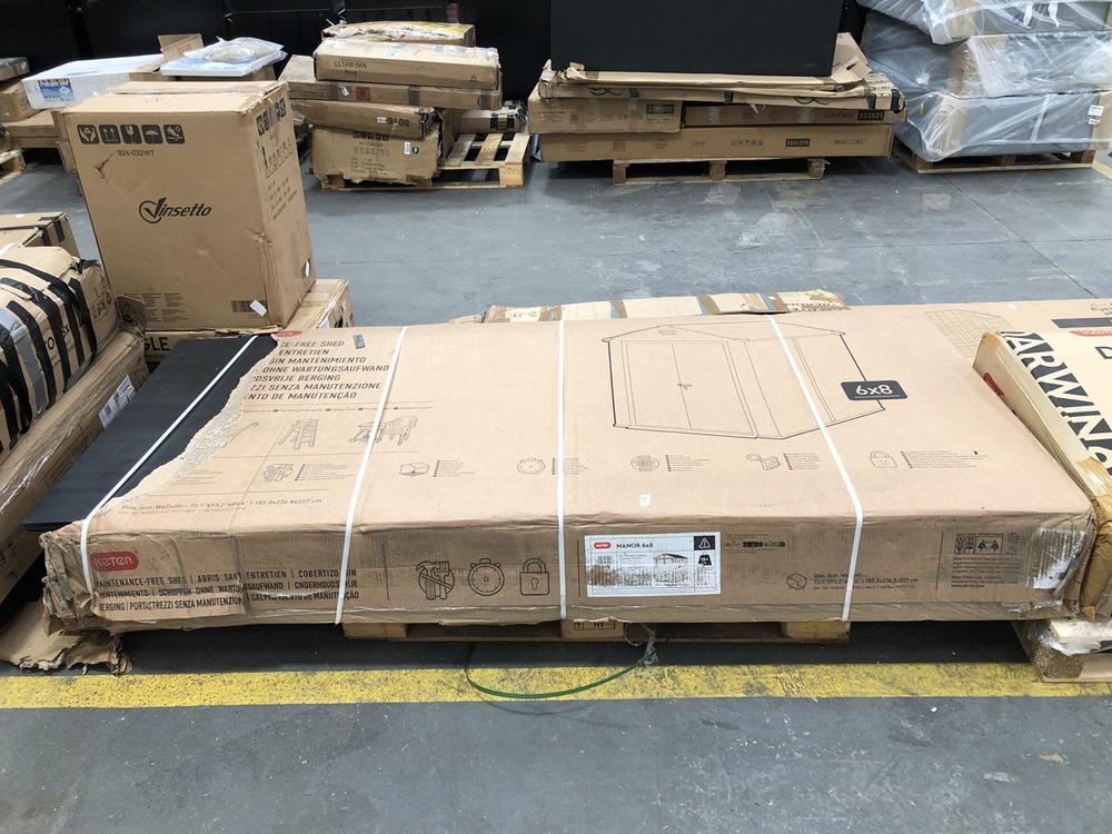 Lot 601  
            Chesterfield SR39 - Collection or Optional Delivery Available 

                
KETER MANOR 6 X 8 OUTDOOR SHED (LOCATION: A6) (KERBSIDE PALLET DELIVERY)