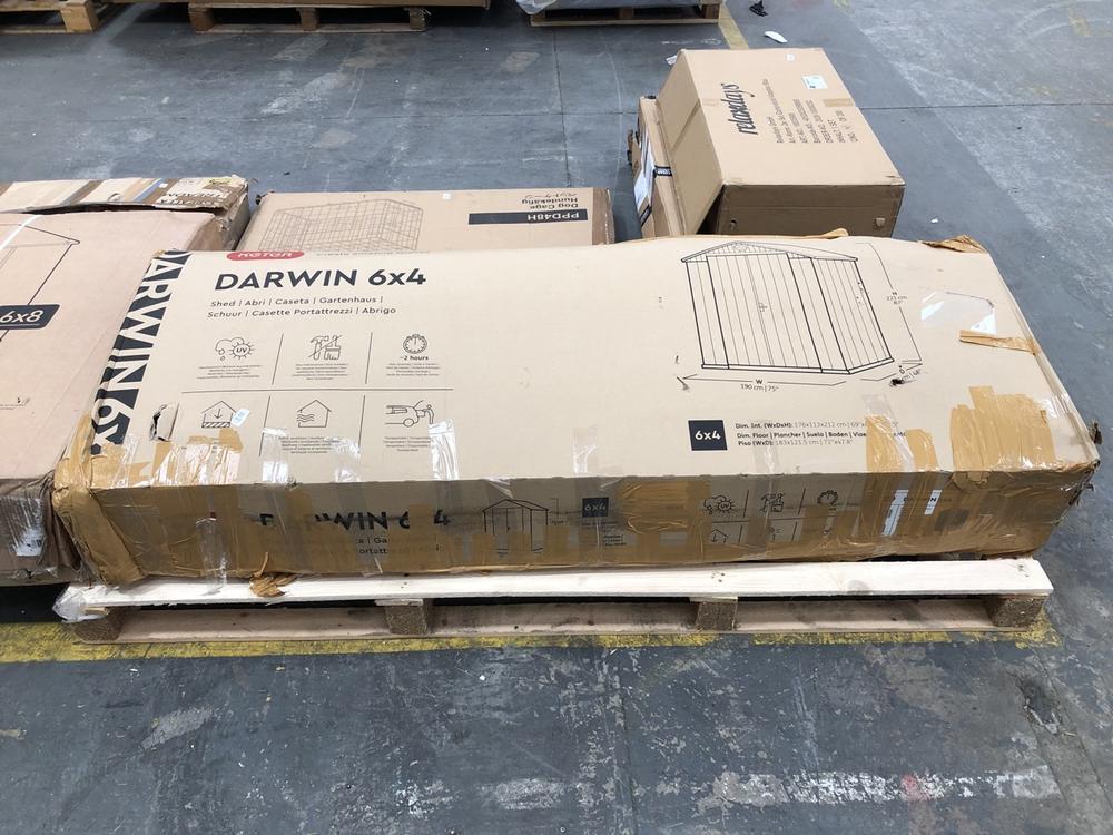 Lot 602  
            Chesterfield SR39 - Collection or Optional Delivery Available 

                
DARWIN 6 X 4 OUTDOOR SHED (LOCATION: A6) (KERBSIDE PALLET DELIVERY)