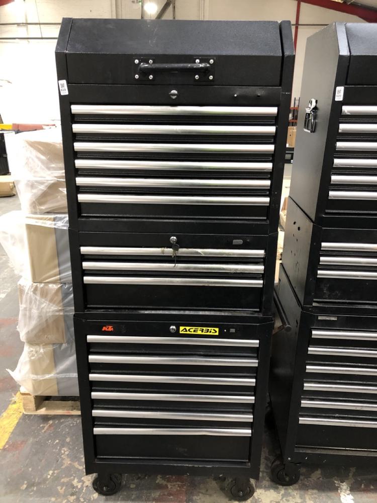 Lot 619  
            Chesterfield SR39 - Collection or Optional Delivery Available 

                
3 X TOOL CHESTS TO INCLUDE 6 DRAWER TOP TOOL CHEST IN BLACK (LOCATION: A4)