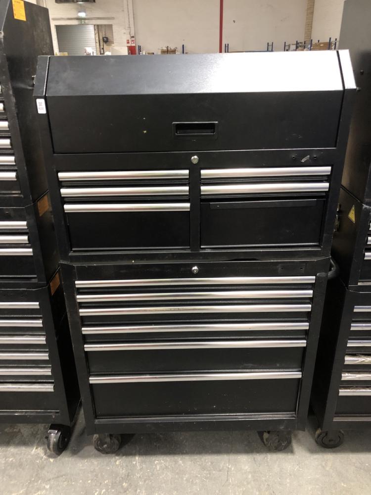 Lot 622  
            Chesterfield SR39 - Collection or Optional Delivery Available 

                
6 DRAWER TOP TOOL CHEST IN BLACK TO INCLUDE 6 DRAWER WHEELED TOOL CHEST IN BLACK ...