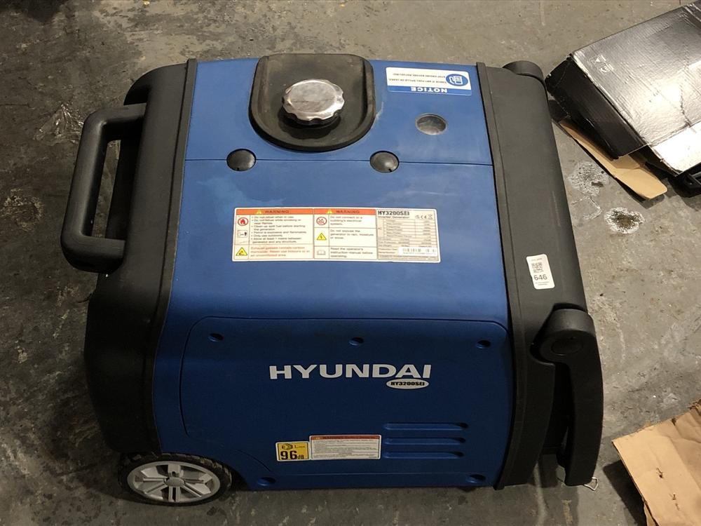 Lot 646  
            Chesterfield SR39 - Collection or Optional Delivery Available 

                
HYUNDAI SILENT GENERATOR MODEL: HY3200SEI (LOCATION: A4)