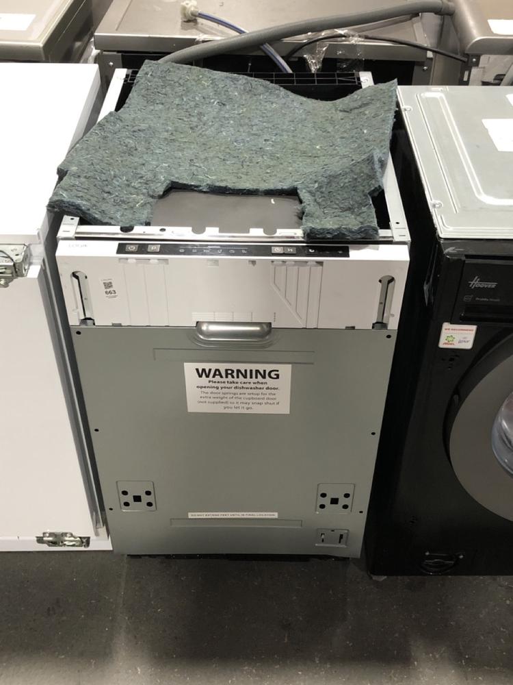 Lot 663  
            Chesterfield SR39 - Collection or Optional Delivery Available 

                
LOGIK FULLY INTEGRATED DISHWASHER IN WHITE MODEL: LID45W23 ORIGINAL RRP- £199 (LO...