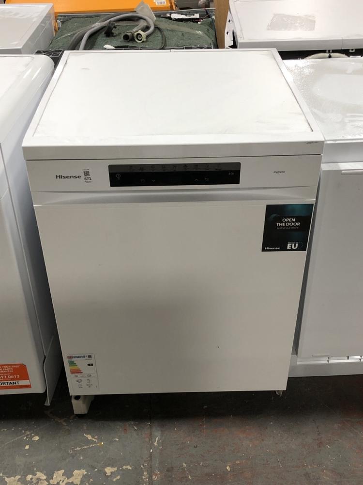Lot 671  
            Chesterfield SR39 - Collection or Optional Delivery Available 

                
HISENSE FREESTANDING DISHWASHER IN WHITE MODEL: HS673C60WUK ORIGINAL RRP- £399 (L...