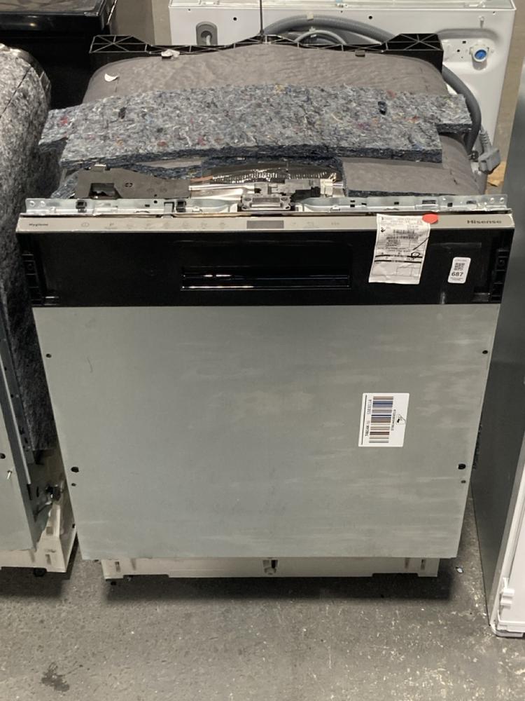 Lot 687  
            Chesterfield SR39 - Collection or Optional Delivery Available 

                
HISENSE FULLY INTEGRATED DISHWASHER IN SILVER MODEL: HV642C65UK ORIGINAL RRP- £44...