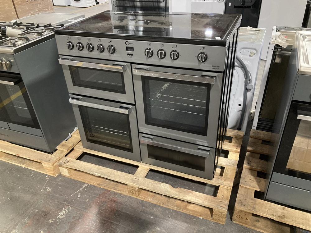 Lot 701  
            Chesterfield SR39 - Collection or Optional Delivery Available 

                
FLAVEL MILANO 100 DUAL FUEL COOKER IN SILVER MODEL: MLN10CR ORIGINAL RRP- £749 (L...
