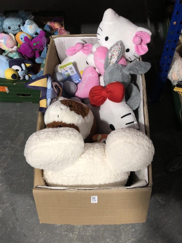 Lot 770  
            Chesterfield SR39 - Collection or Optional Delivery Available 

                
LARGE BOX OF ASSORTED TOYS TO INCLUDE SHAPED GUINEA PIG (LOCATION: AR)