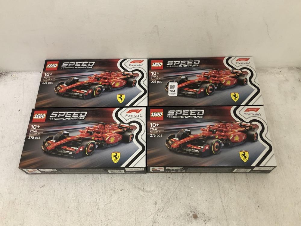 Lot 784  
            Chesterfield SR39 - Collection or Optional Delivery Available 

                
4 X LEGO SPEED CHAMPIONS FORMULA 1 FERRARI SF-24 (LOCATION: AR)