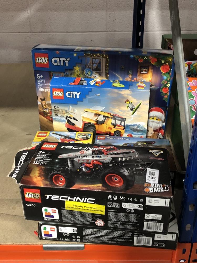 Lot 792  
            Chesterfield SR39 - Collection or Optional Delivery Available 

                
7 X LEGO ITEMS TO INCLUDE LEGO CITY ADVENT CALENDAR 2025 604475 (LOCATION: AR)