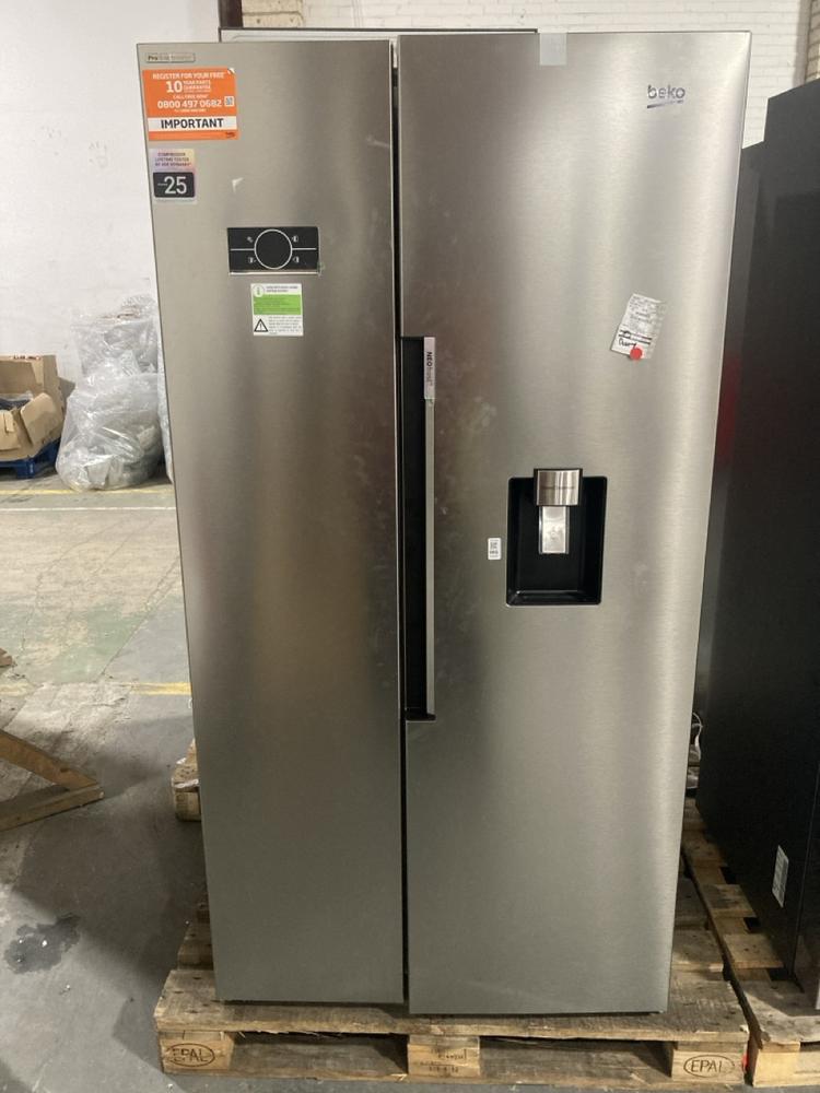 Lot 866  
            Chesterfield SR39 - Collection or Optional Delivery Available 

                
BEKO FREESTANDING AMERICAN STYLE FRIDGE FREEZER IN SILVER MODEL: ASD2542VX ORIGIN...