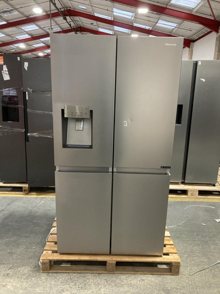 Lot 876  
            Chesterfield SR39 - Collection or Optional Delivery Available 

                
HISENSE FREESTANDING AMERICAN FRIDGE FREEZER IN SILVER MODEL: RQ760N4SASE ORIGINA...
