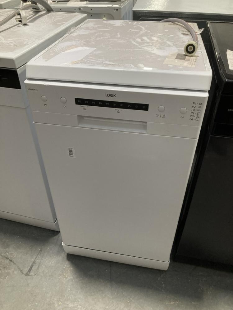 Lot 887  
            Chesterfield SR39 - Collection or Optional Delivery Available 

                
LOGIK FREESTANDING DISHWASHER IN WHITE MODEL: LDW45W25 ORIGINAL RRP- £249 (LOCATI...