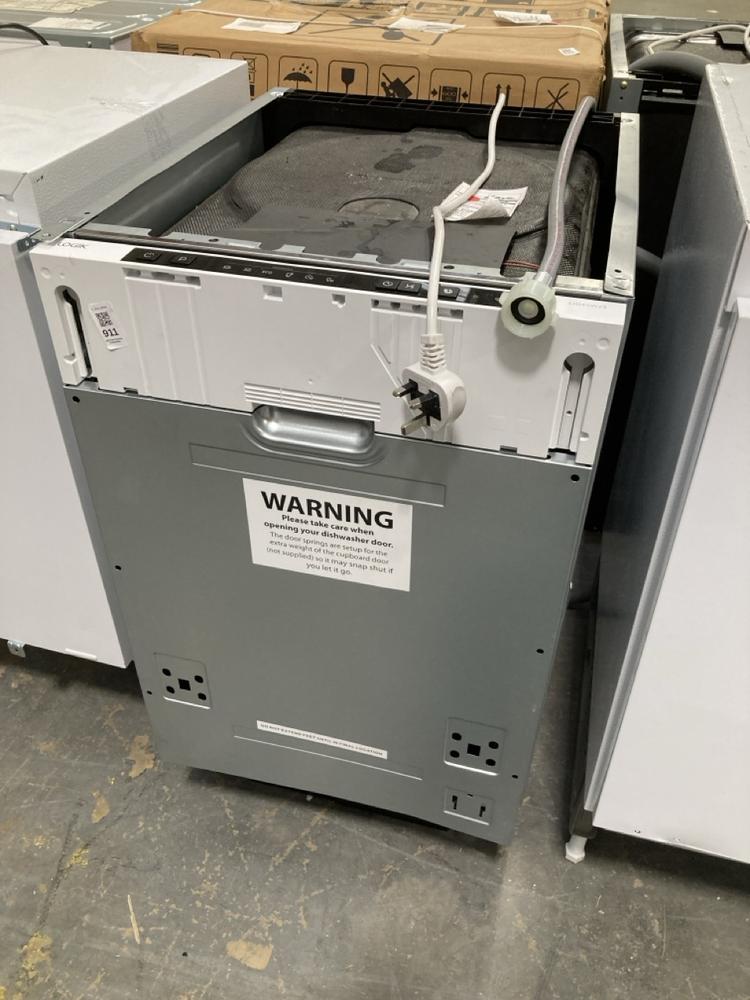Lot 911  
            Chesterfield SR39 - Collection or Optional Delivery Available 

                
LOGIK FULLY INTEGRATED DISHWASHER IN WHITE MODEL: LID45W23 ORIGINAL RRP- £259 (LO...