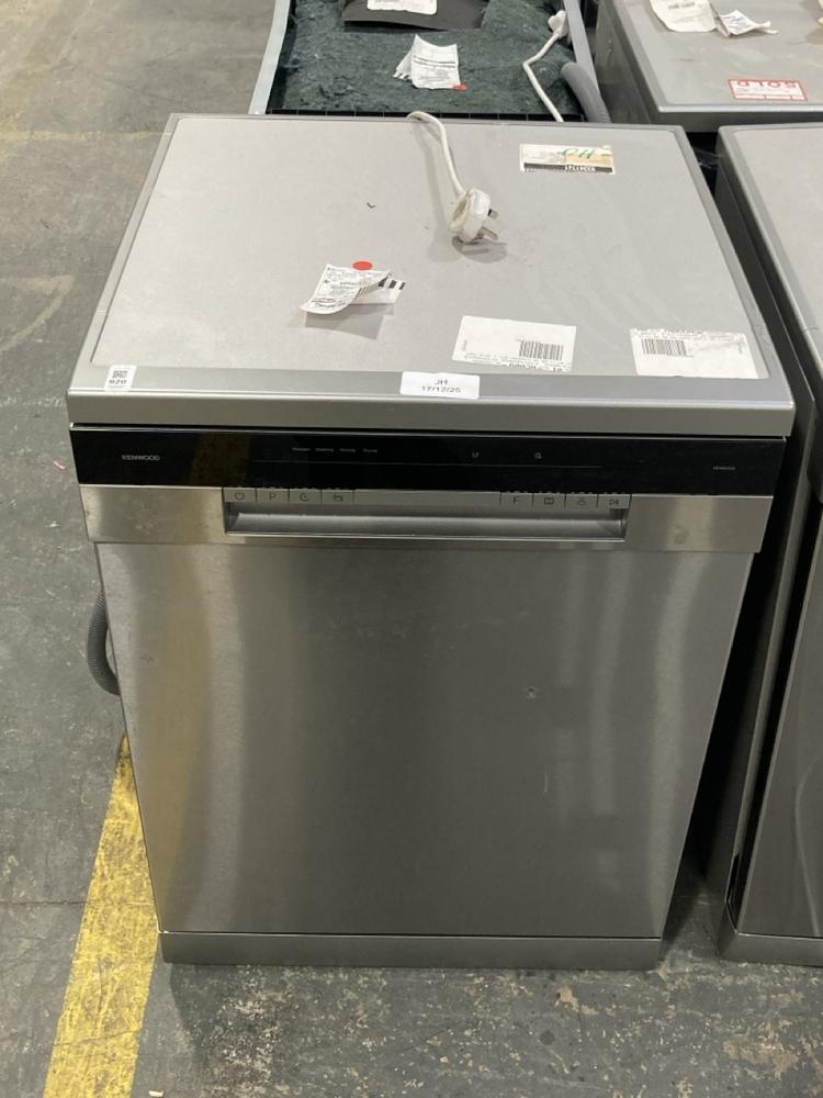 Lot 920  
            Chesterfield SR39 - Collection or Optional Delivery Available 

                
KENWOOD FREESTANDING DISHWASHER IN SILVER MODEL: KDW60X25 ORIGINAL RRP- £349 (LOC...