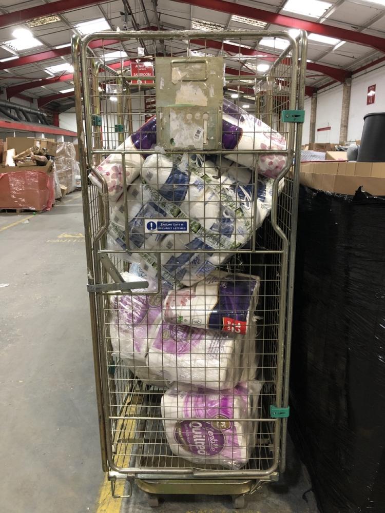 Lot 963  
            Chesterfield SR39 - Collection 

                
CAGE OF ASSORTED TOILET TISSUE TO INCLUDE LUXURY SOFTESSE 3 PLY 12 PACK (COLLECTI...