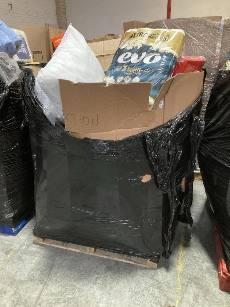 Lot 967  
            Chesterfield SR39 - Collection or Optional Delivery Available 

                
PALLET OF ASSORTED ITEMS TO INCLUDE EVO 3PLY TOILET TISSUE (LOCATION: SR41) (KERB...