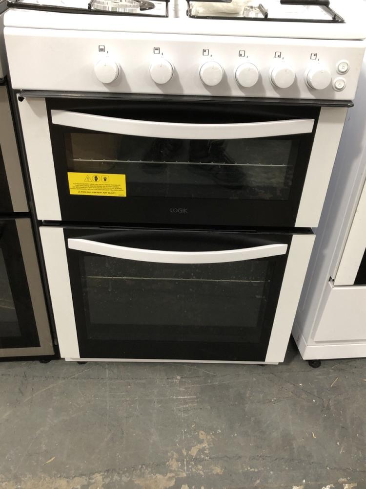 Lot 98  
            Chesterfield SR39 - Collection or Optional Delivery Available 

                
LOGIK 4 BURNER DOUBLE OVEN IN WHITE MODEL: LFTG60W22 ORIGINAL RRP- £329 (LOCATION...