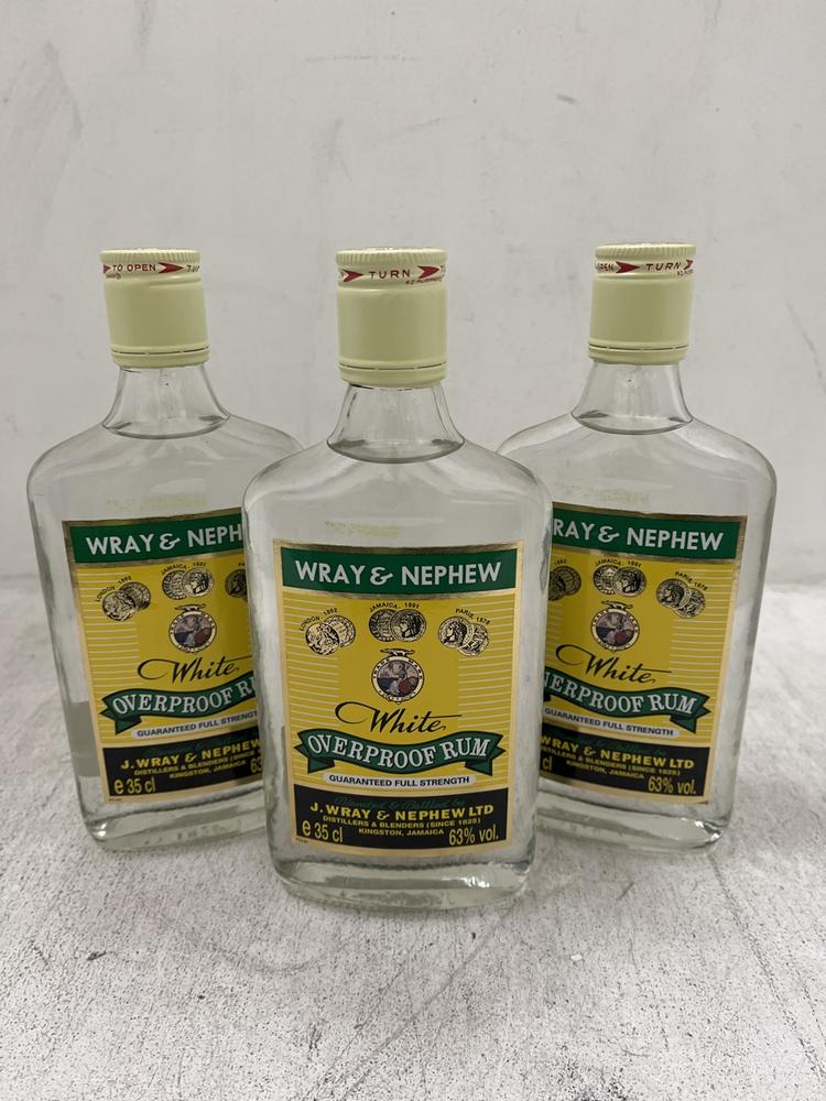 Lot 12  
            Chesterfield SR40 - Collection or Optional Delivery Available 

                
3 X BOTTLES OF WRAY & NEPHEW OVERPROOF RUM 35CL ABV 63% (18+. ID WILL BE REQUIRED...