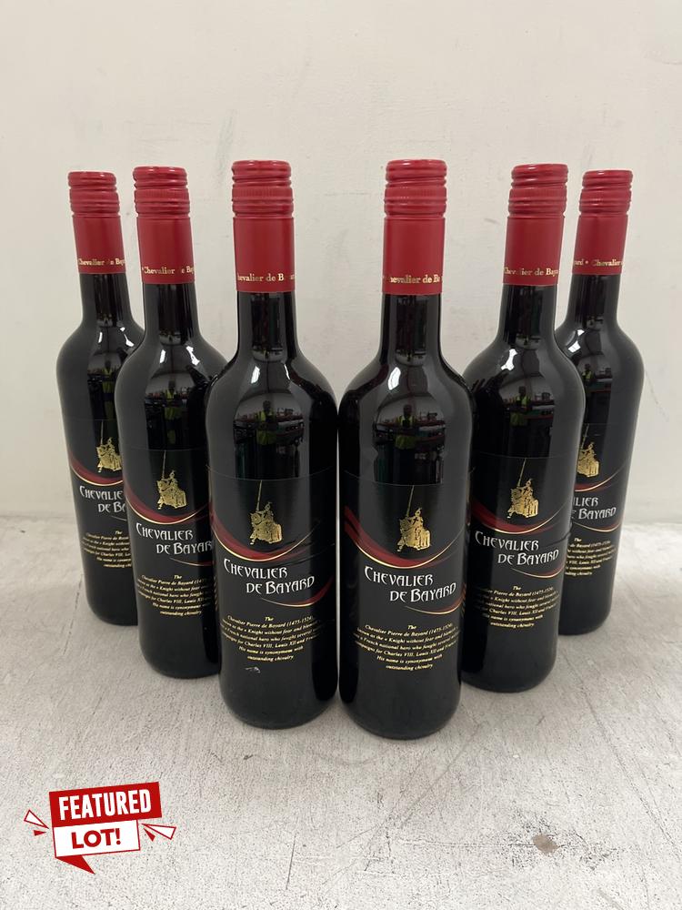 Lot 1  
            Chesterfield SR40 - Collection or Optional Delivery Available 

                
6 X BOTTLES OF CHEVALIER DE BAYARD WINE 2024 750ML ABV 12.5% (18+. ID WILL BE REQ...