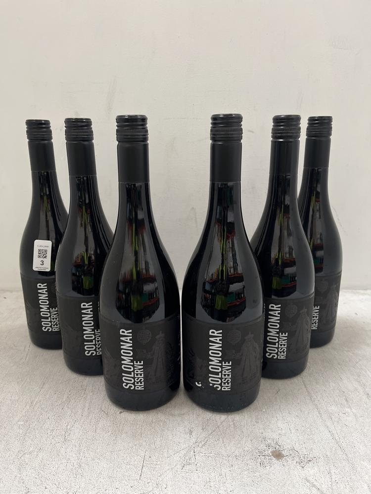 Lot 3  
            Chesterfield SR40 - Collection or Optional Delivery Available 

                
6 X BOTTLES OF SOLOMONAR RESERVE RED BLEND 2023 75CL ABV 13.5% (18+. ID WILL BE R...