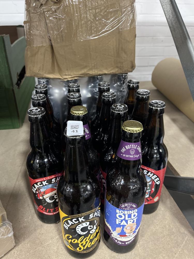 Lot 41  
            Chesterfield SR40 - Collection 

                
APPROX 22 X ASSORTED BOTTLES OF BLACK SHEEP BREWERY ALES TO INCLUDE BOBBY HORN'S,...
