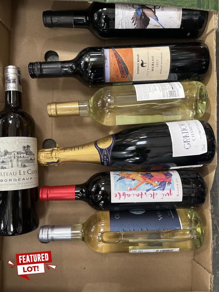 Lot 92  
            Chesterfield SR40 - Collection or Optional Delivery Available 

                
7 X ASSORTED BOTTLES OF WINE TO INCLUDE CHATEAU LE COIN, GRATIOT & CIE CHAMPAGNE,...