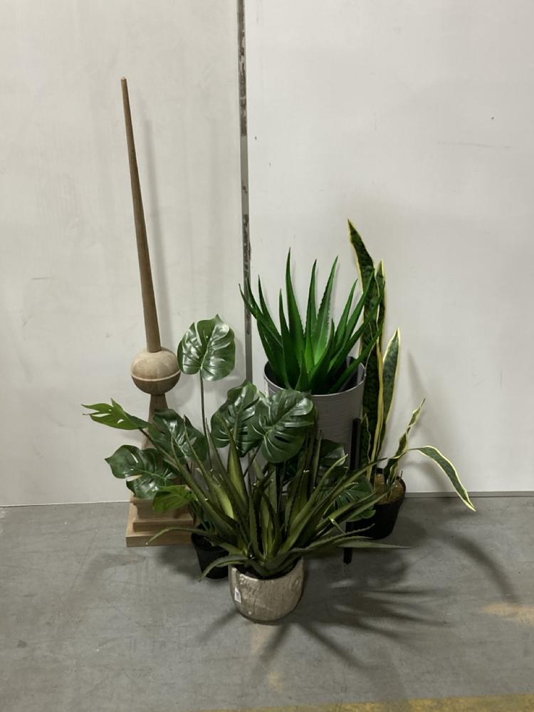 Lot 101  
            Chesterfield SR38 - Collection 

                
5 X ASSORTED DFS ITEMS TO INCLUDE DFS ARTIFICIAL PLANT IN SMALL BLACK PLANT POT (...