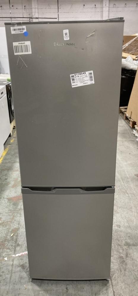 Lot 1062  
            Chesterfield SR38 - Collection or Optional Delivery Available 

                
RUSSELL HOBBS LOW FROST 60/40 FRIDGE FREEZER IN SILVER - MODEL NO. RH145FF501E1S ...