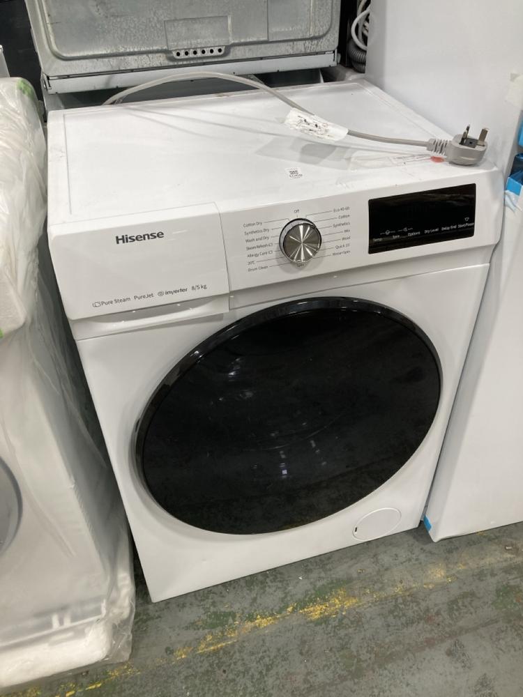 Lot 1068  
            Chesterfield SR38 - Collection or Optional Delivery Available 

                
HISENSE 3 SERIES 8 / 5KG WASHER DRYER IN WHITE - MODEL NO. WDQA8014EVJM - ORIGINA...