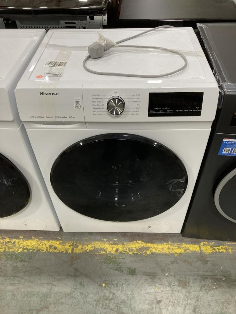 Lot 1078  
            Chesterfield SR38 - Collection or Optional Delivery Available 

                
HISENSE 3 SERIES 8 / 5KG WASHER DRYER IN WHITE - MODEL NO. WDQA8014EVJM - ORIGINA...