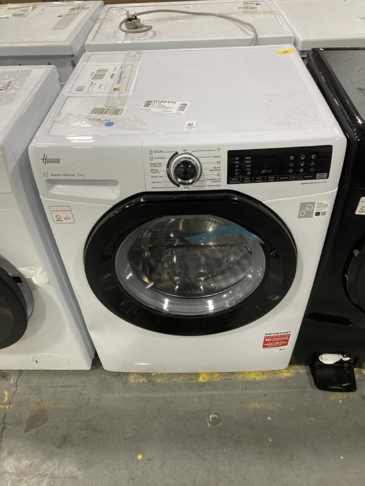 Lot 1085  
            Chesterfield SR38 - Collection or Optional Delivery Available 

                
HOOVER H-WASH 350 10KG WASHING MACHINE - MODEL NO. H3WPS4106TMB6-80 - ORIGINAL RR...