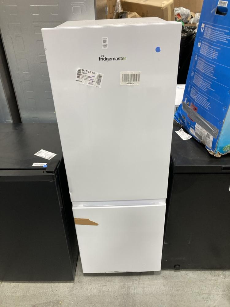 Lot 1120  
            Chesterfield SR38 - Collection or Optional Delivery Available 

                
FRIDGEMASTER 50CM FREESTANDING 60/40 FRIDGE FREEZER IN WHITE - MODEL NO. MC50175A...