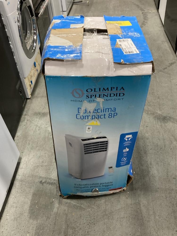 Lot 1121  
            Chesterfield SR38 - Collection or Optional Delivery Available 

                
OLIMPIA SPLENDID COMPACT AIR CONDITIONER IN WHITE (LOCATION: SR37)