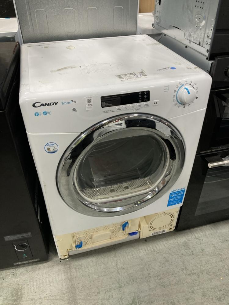 Lot 1124  
            Chesterfield SR38 - Collection or Optional Delivery Available 

                
CANDY CONDENSER TUMBLE DRYER IN WHITE - MODEL NO. CSOE C9DCG-80 (LOCATION: SR37)