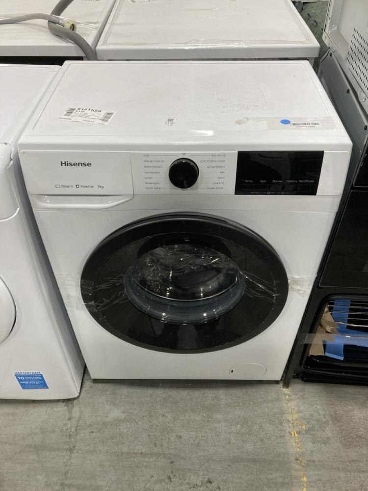 Lot 1130  
            Chesterfield SR38 - Collection or Optional Delivery Available 

                
HISENSE 7KG FREESTANDING WASHING MACHINE IN WHITE - MODEL NO. WF1G7021BW - ORIGIN...