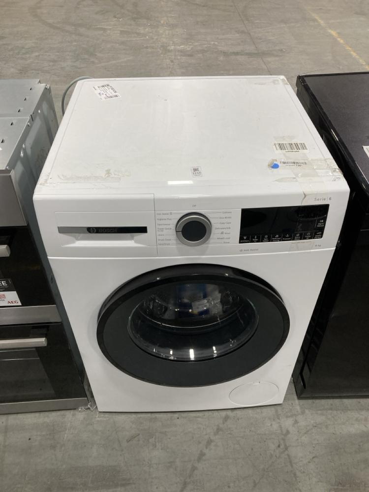 Lot 1156  
            Chesterfield SR38 - Collection or Optional Delivery Available 

                
BOSCH SERIES 6 FREESTANDING 9KG WASHING MACHINE IN WHITE - MODEL NO. WGG24400GB/8...