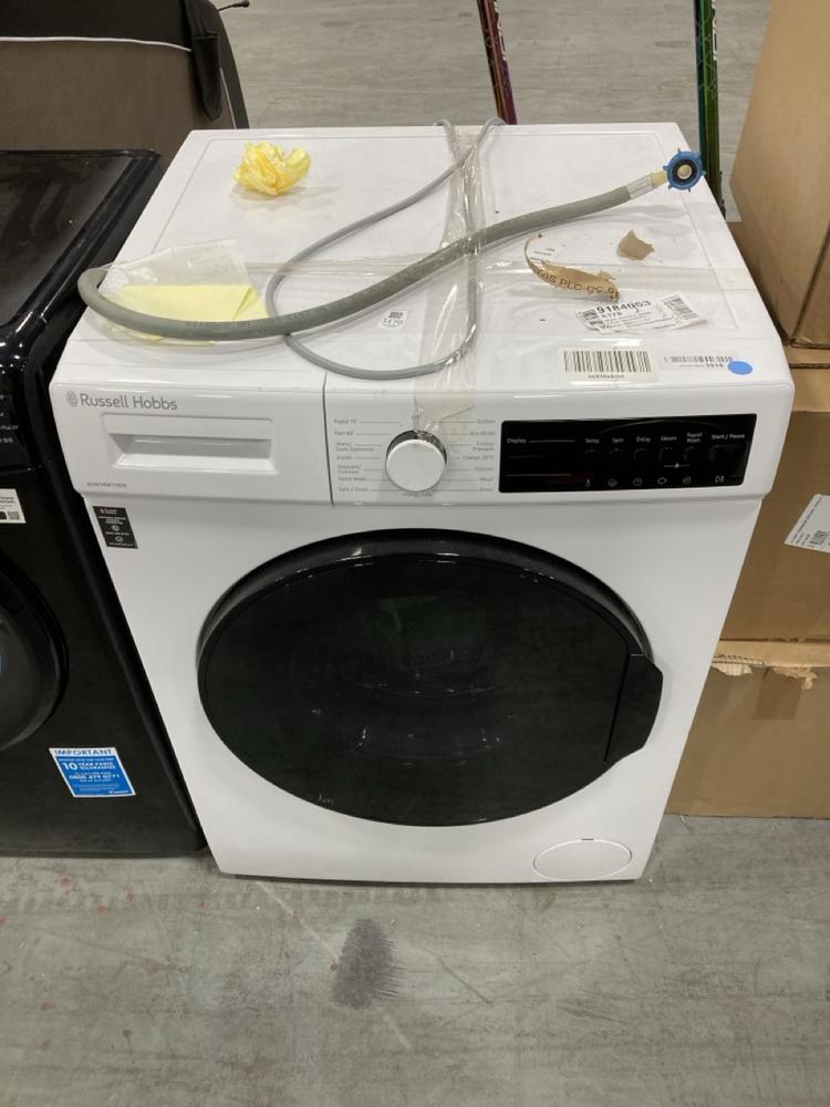 Lot 1170  
            Chesterfield SR38 - Collection or Optional Delivery Available 

                
RUSSELL HOBBS FREESTANDING WASHING MACHINE IN WHITE - MODEL NO. RH914W116W - ORIG...