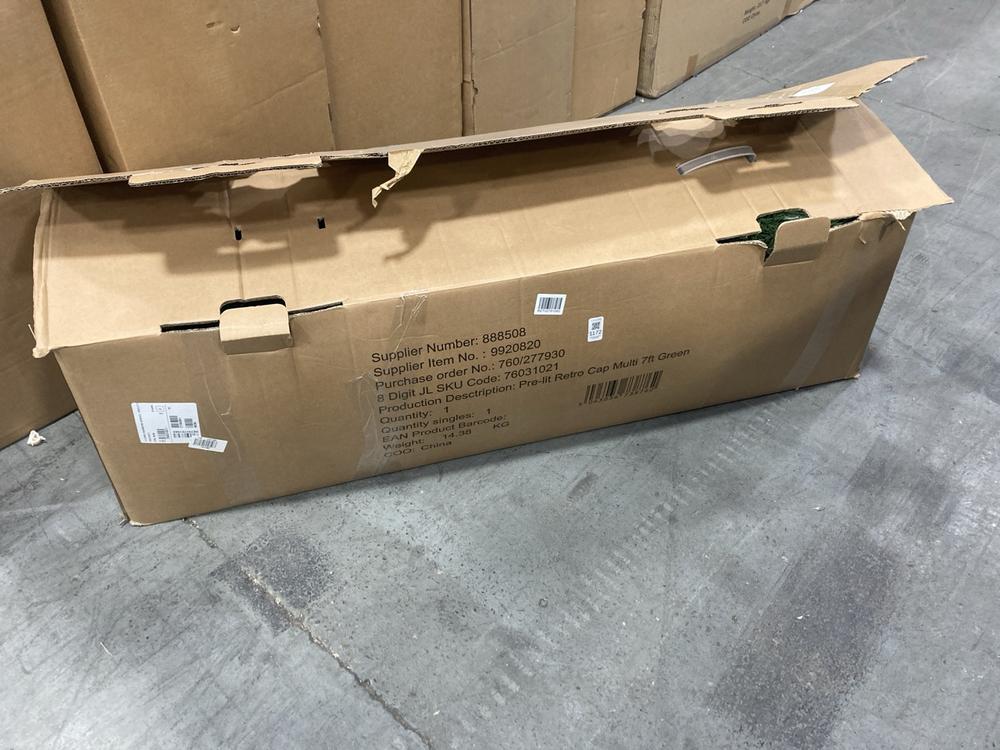 Lot 1172  
            Chesterfield SR38 - Collection or Optional Delivery Available 

                
JOHN LEWIS 7FT PRE LIT RETRO CHRISTMAS TREE IN GREEN (LOCATION: SR37)