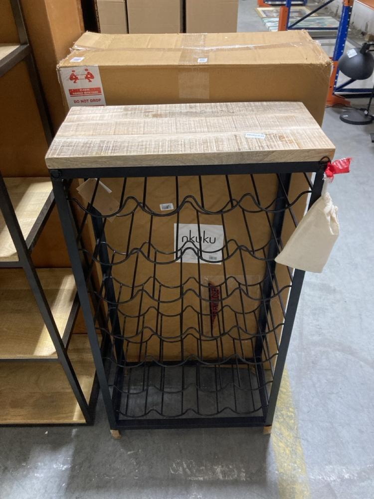 Lot 117  
            Chesterfield SR38 - Collection or Optional Delivery Available 

                
NKUKU OBRA INDUSTRIAL WINE RACK - MANGO WOOD & IRON - LARGE 105 X 54 X 26CM - ITE...