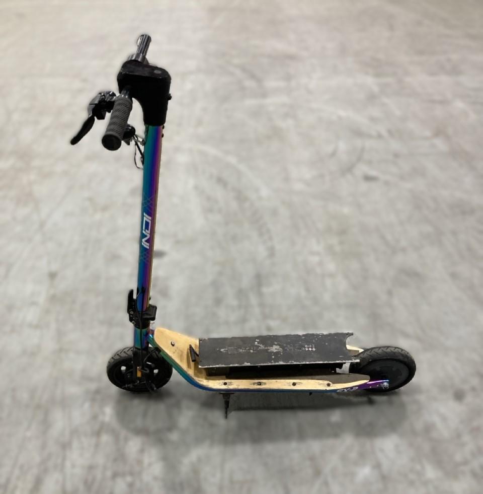 Lot 1199  
            Chesterfield SR38 - Collection 

                
INDI ELECTRIC SCOOTER IN MULTI COLOURED FRAME (COLLECTION ONLY) (LOCATION: SR37)