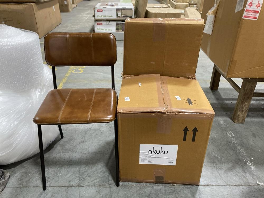 Lot 128  
            Chesterfield SR38 - Collection or Optional Delivery Available 

                
NKUKU UKARI DINING CHAIR - AGED TAN - ITEM NO. UC1001 - ORIGINAL RRP £240 (LOCATI...