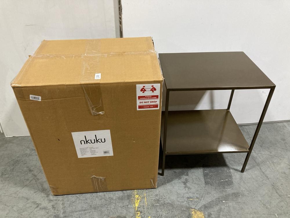 Lot 134  
            Chesterfield SR38 - Collection or Optional Delivery Available 

                
NKUKU MAHI SIDE TABLE - ANTIQUE BRASS - 55 X 46 X 36CM - ITEM NO. MS4501 - ORIGIN...
