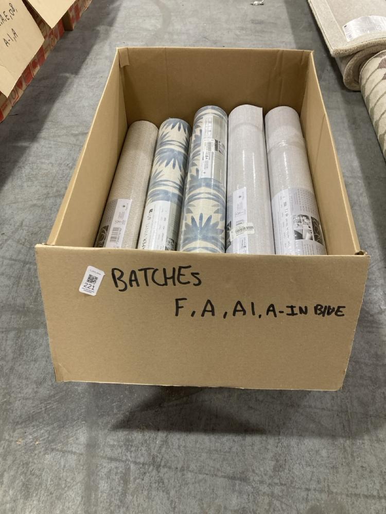 Lot 221  
            Chesterfield SR38 - Collection or Optional Delivery Available 

                
QTY OF JOHN LEWIS F, A, A1 AND A IN BLUE BATCH WALLPAPER (LOCATION: SR38 B11)